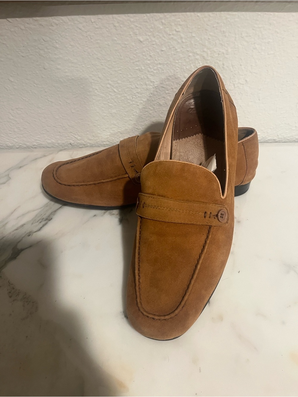 Robert Graham Tan Suede Penny Loafers